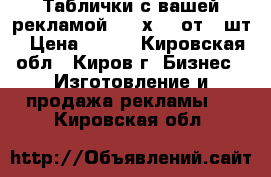 Таблички с вашей рекламой  600х400 от 10шт › Цена ­ 199 - Кировская обл., Киров г. Бизнес » Изготовление и продажа рекламы   . Кировская обл.